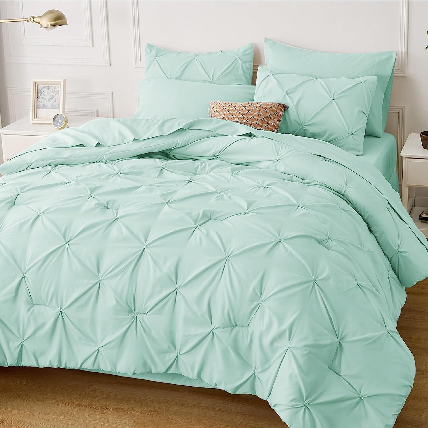 Mint Green Microfiber Twin Bed in a Bag Set