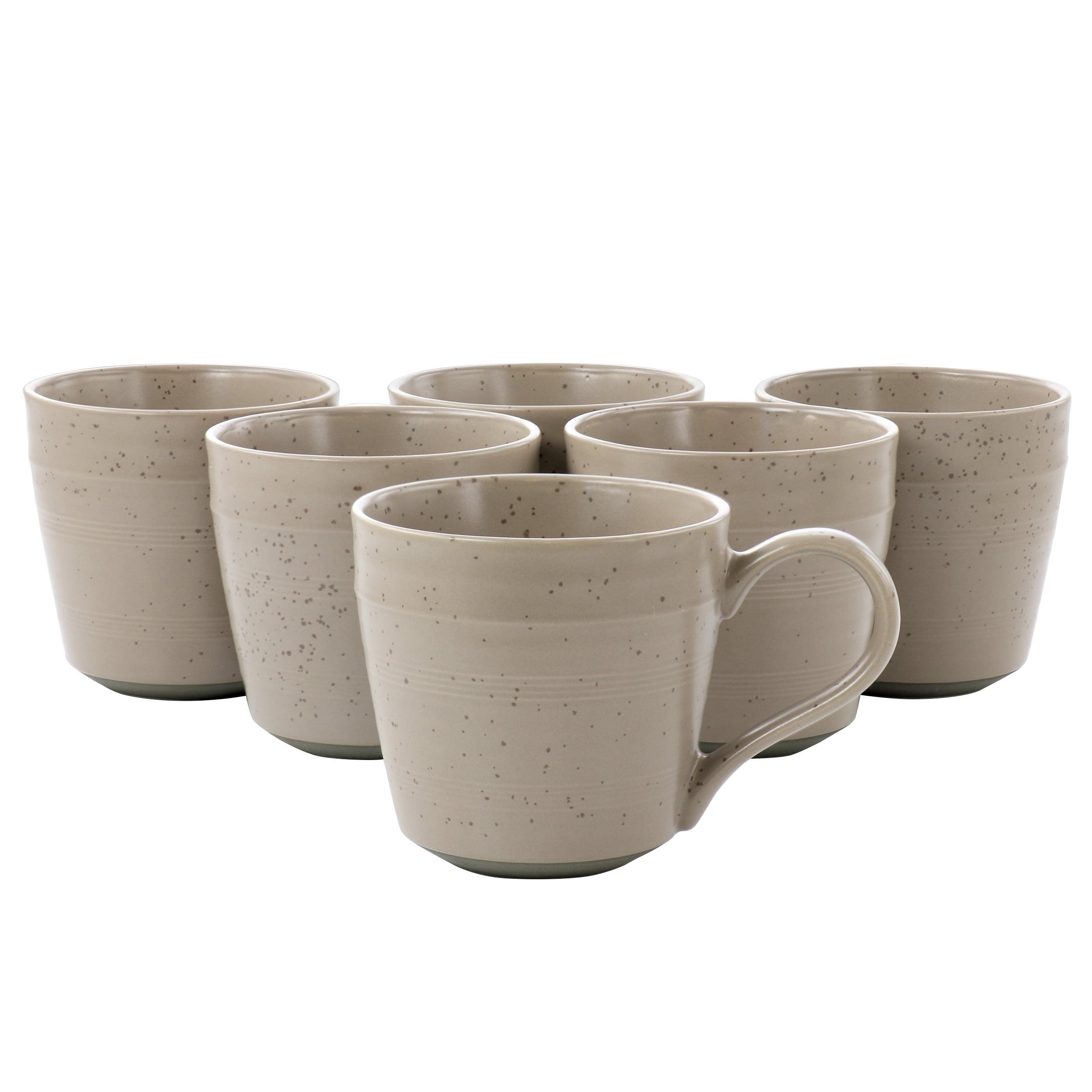 Mocha Beige Ceramic 15 Ounce Stoneware Mug Set