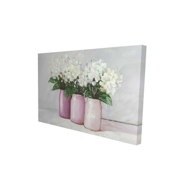 Begin Home Decor 2080-1218-FL116 12 x 18 in. Hydrangea Flowers In Pink Vases-Print on Canvas