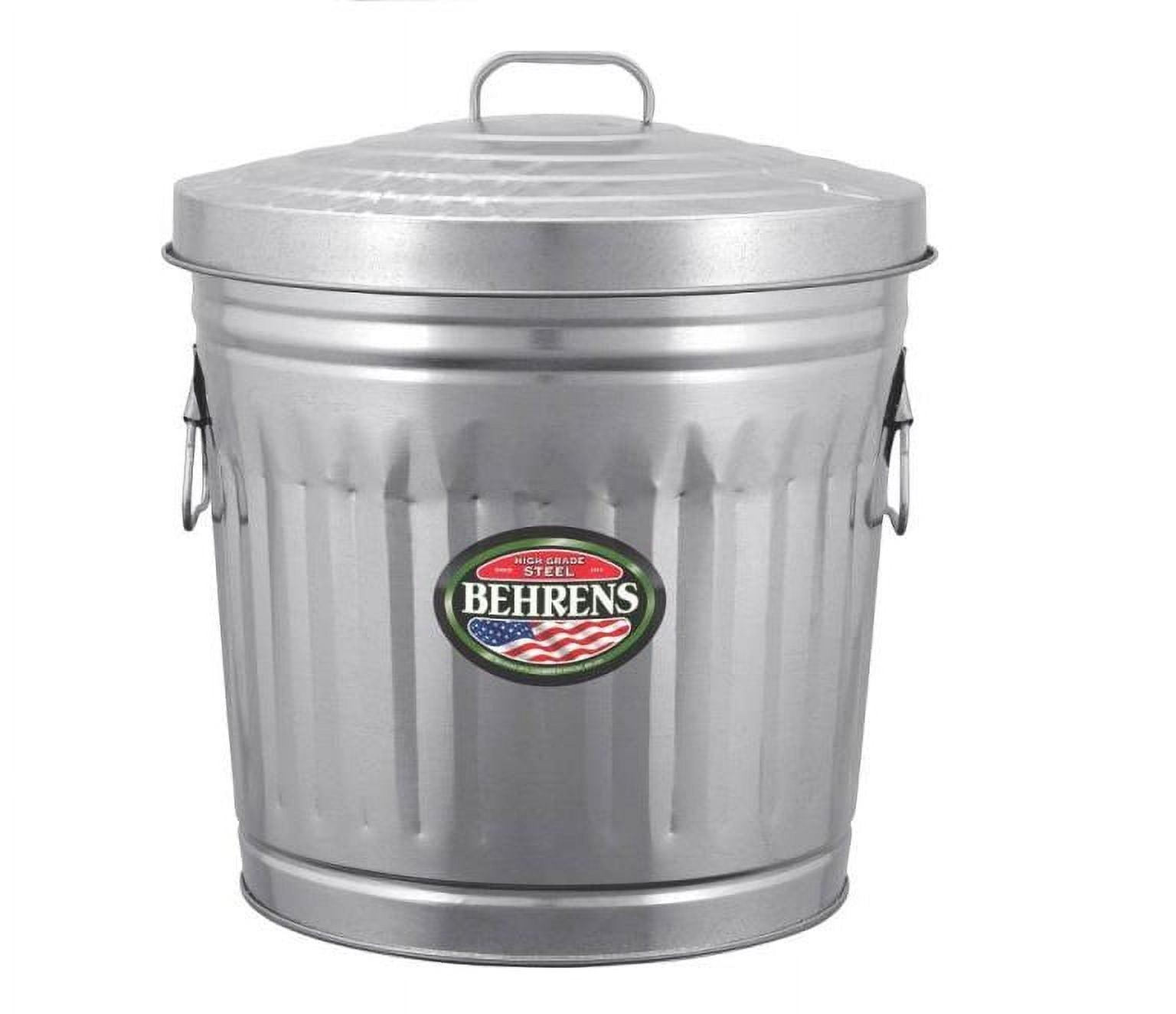 10 Gallon Silver Galvanized Steel Trash Can with Lid