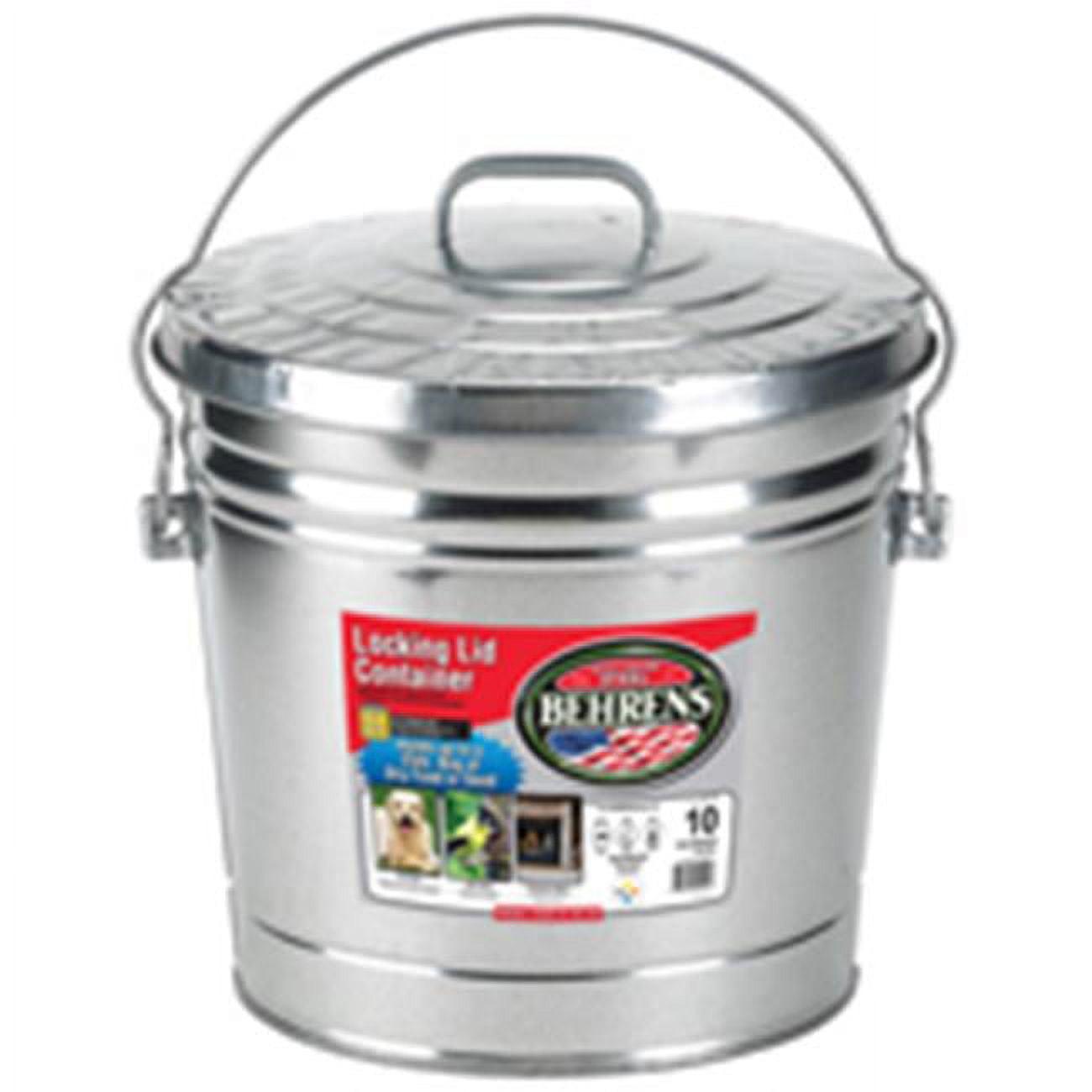 10 Gallon Silver Galvanized Steel Trash Can with Lid