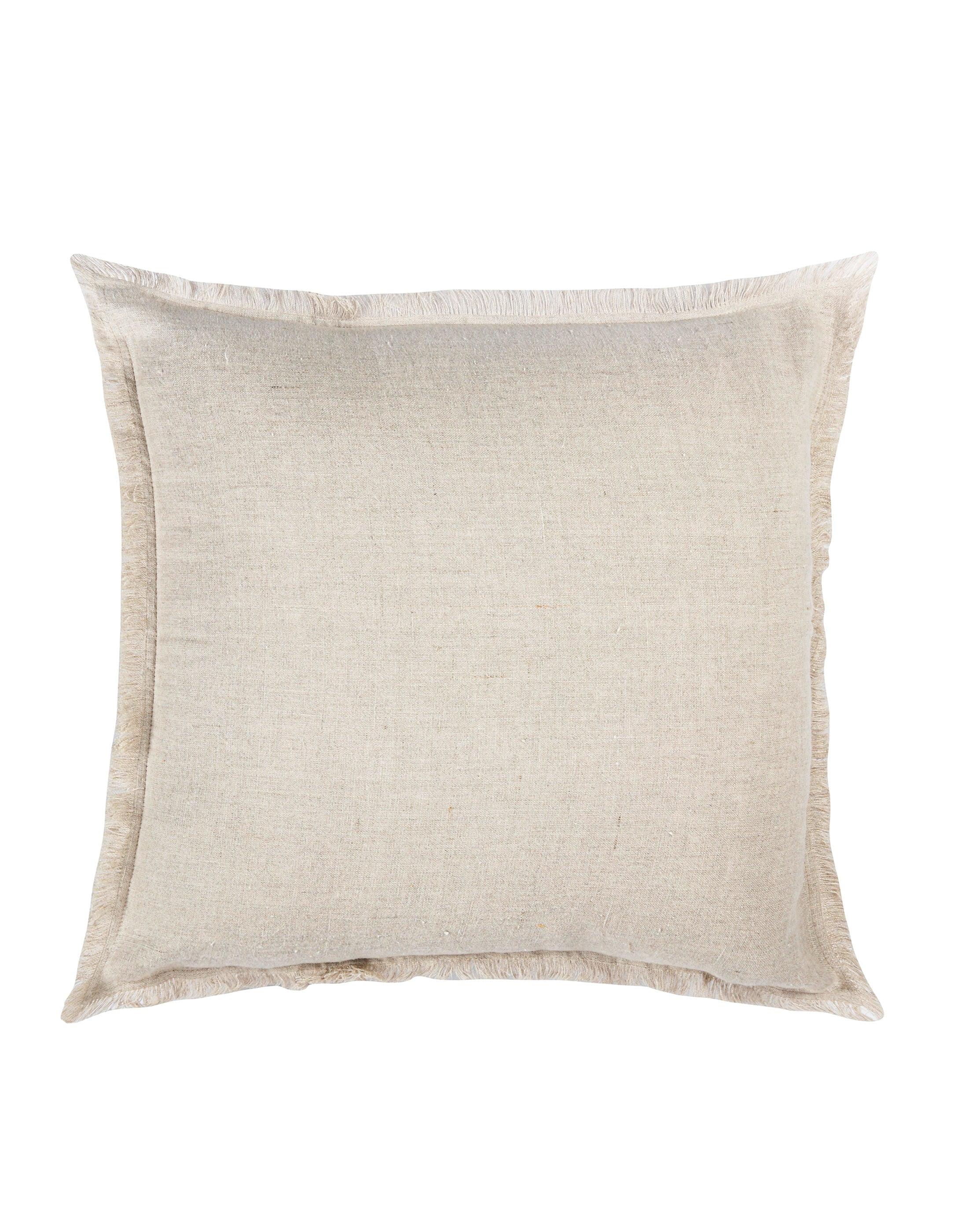 Beige Fringe So Soft Linen Pillows