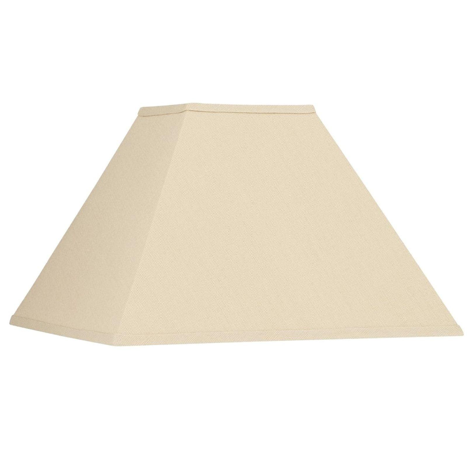 Springcrest Beige Linen Medium Square Lamp Shade 6" Top x 16" Bottom x 12" Slant x 10" High (Spider) Replacement with Harp and Finial