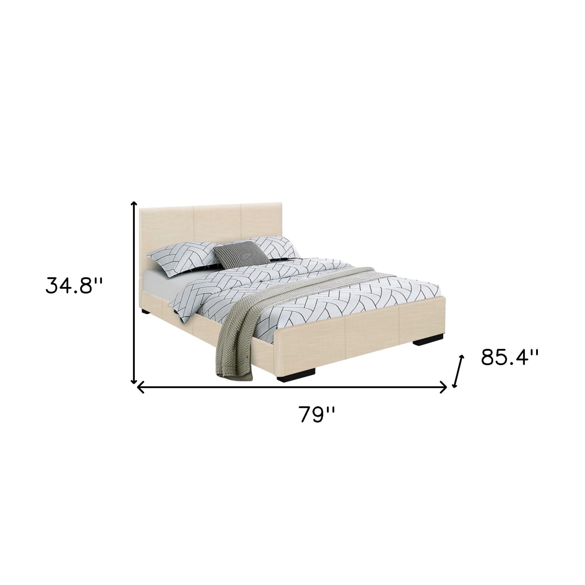 HomeStock Retro Renaissance Platform Bed, Beige, Twin