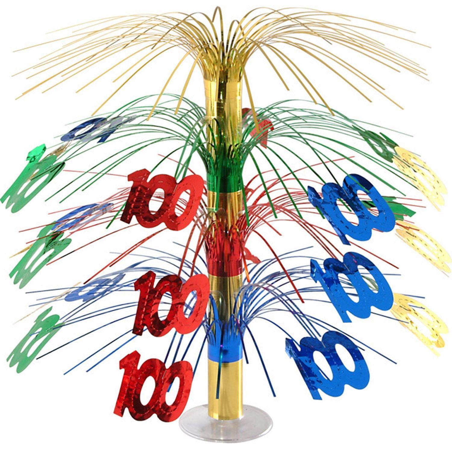 6 Pack Beistle 100th Birthday Party Cascade Centerpiece