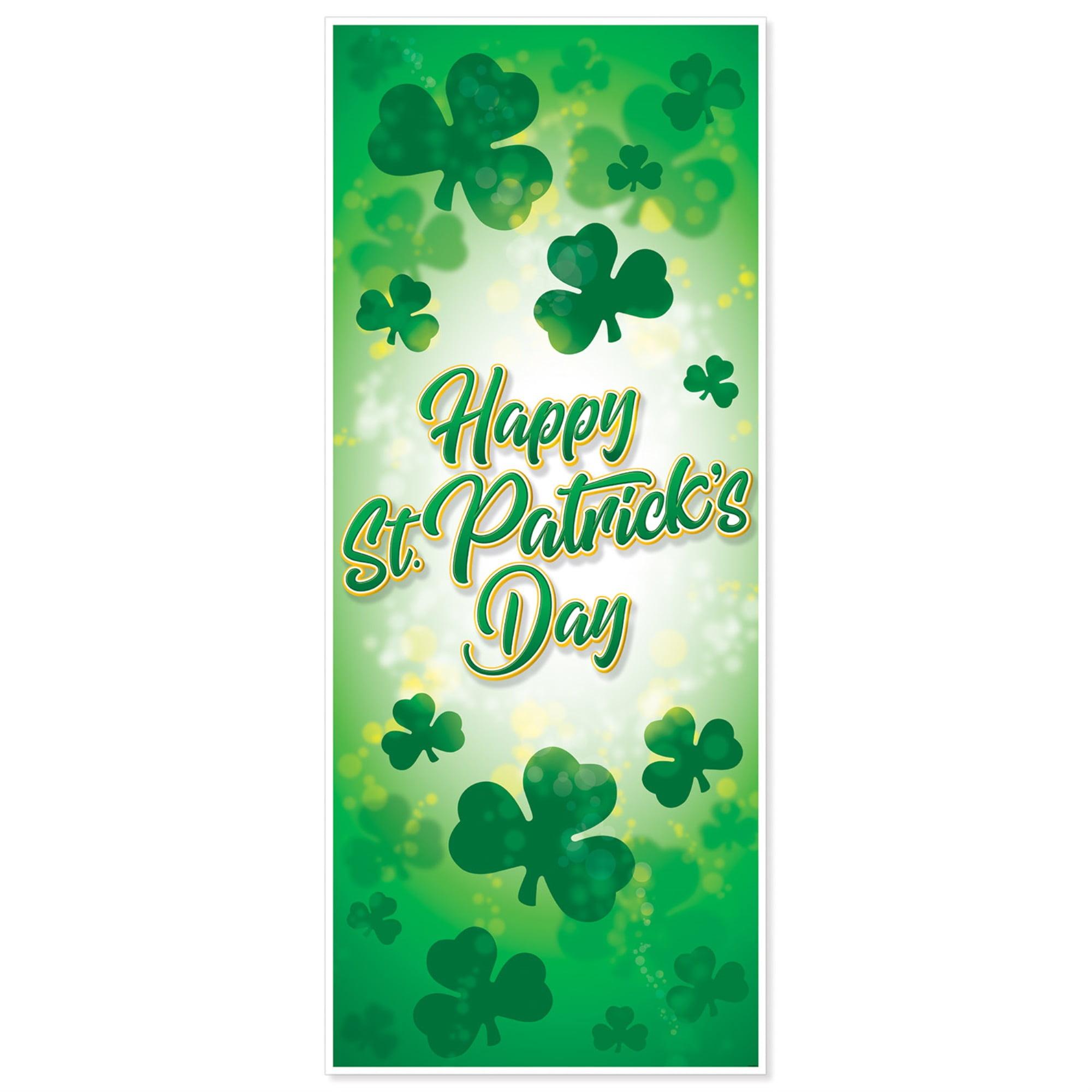 Beistle Happy St Patrick's Day Door Cover, 6' x 30", (2/Pkg) Multicolored