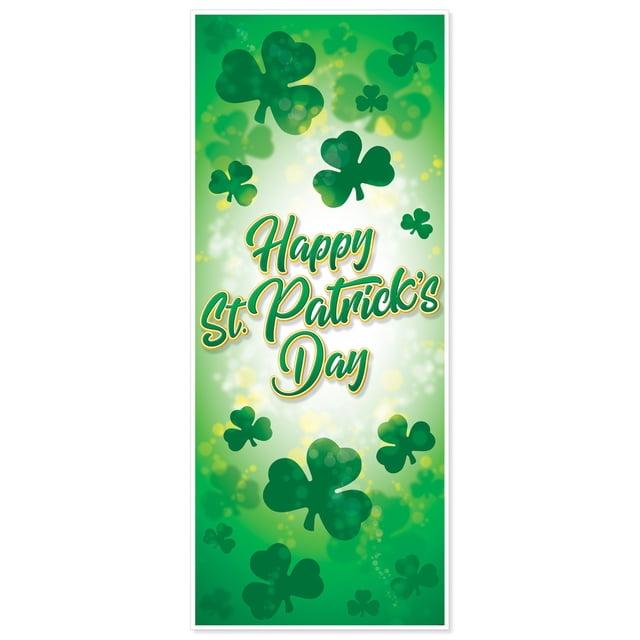Beistle Happy St Patrick's Day Door Cover, 6' x 30", (2/Pkg) Multicolored