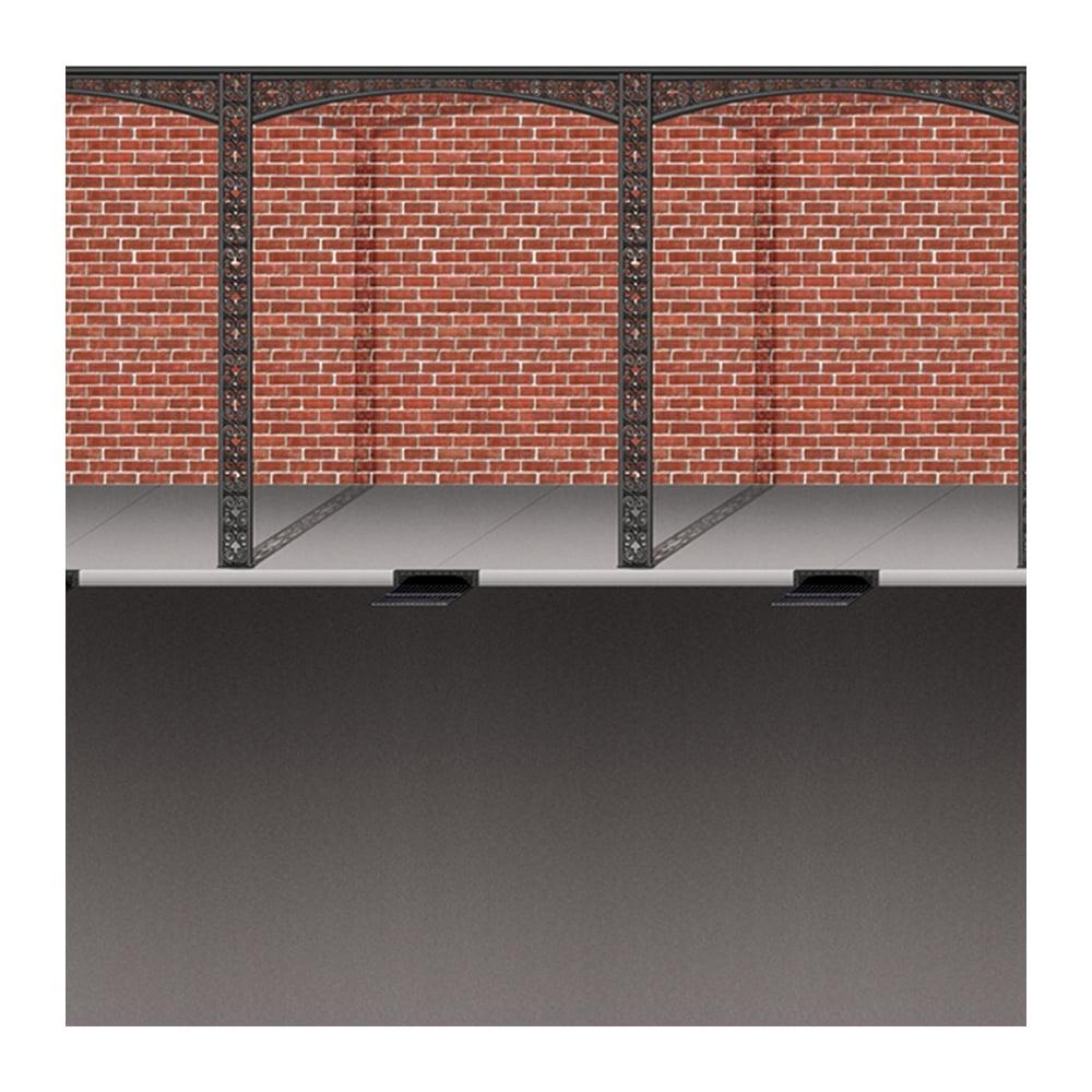 Beistle Mardi Gras Brick Wall & Street Backdrop, 4' x 30', (1/Pkg) Multicolored