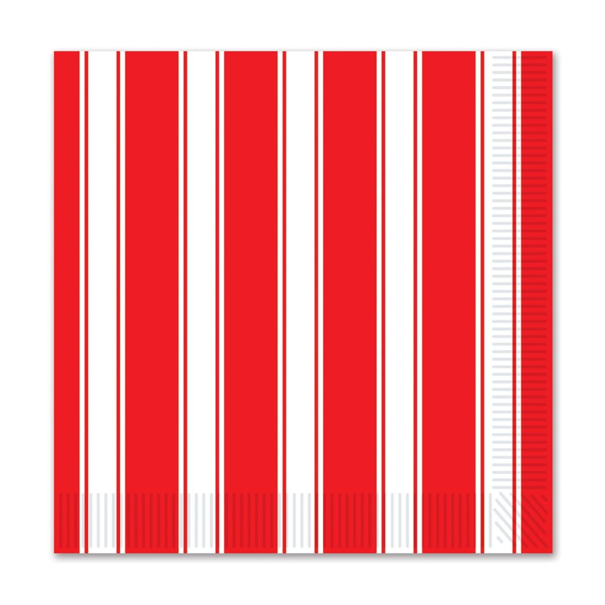 Beistle 58176 Red & White Stripes Beverage Napkins- Pack Of 12