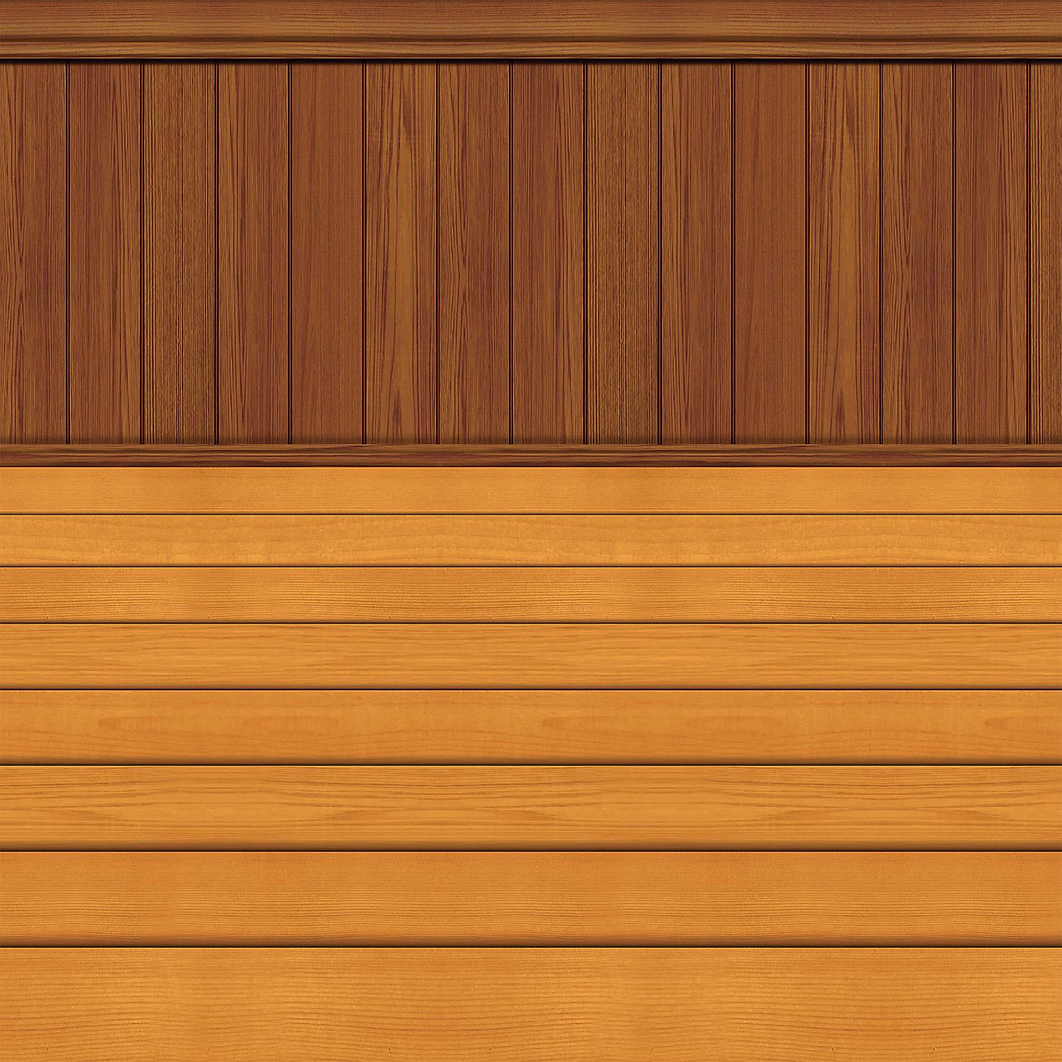 Beistle Insta-Theme Wood-Look Floor/Wainscoting Backdrop - 4 ft x 30 ft - Brown