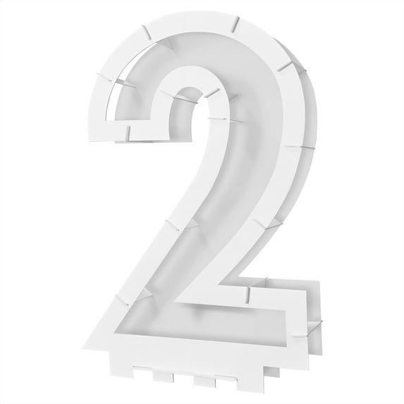 Beistle Mosaic Number 2 Balloon Frame - White - 32" - Set of 4