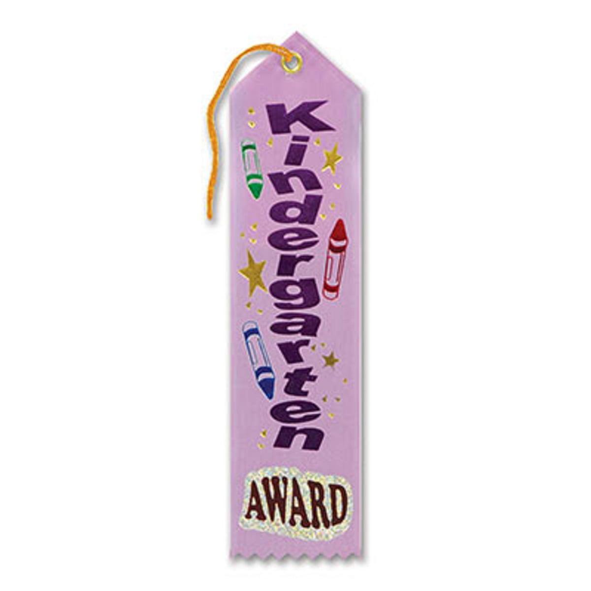 Beistle Pack of 6 Light Purple "Kindergarten Award" School Award Ribbon Bookmarks 8"