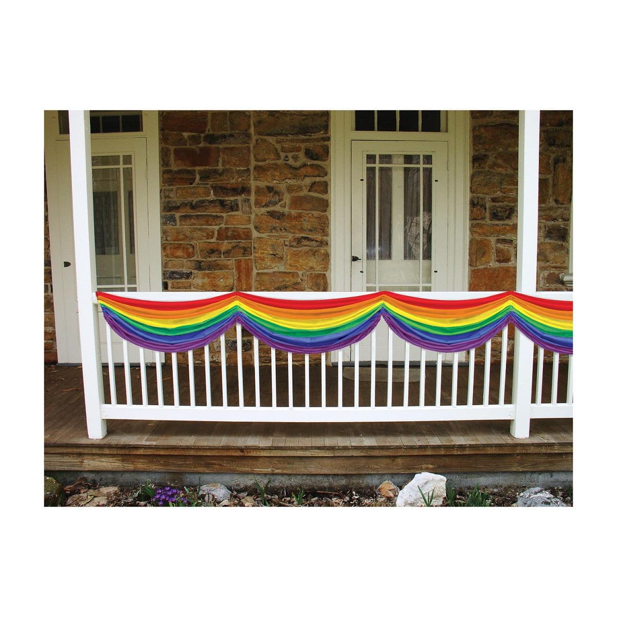 Beistle Pack of 6 Rainbow Colored Carnival Themed Fabric Bunting Hanging Decorations 70"