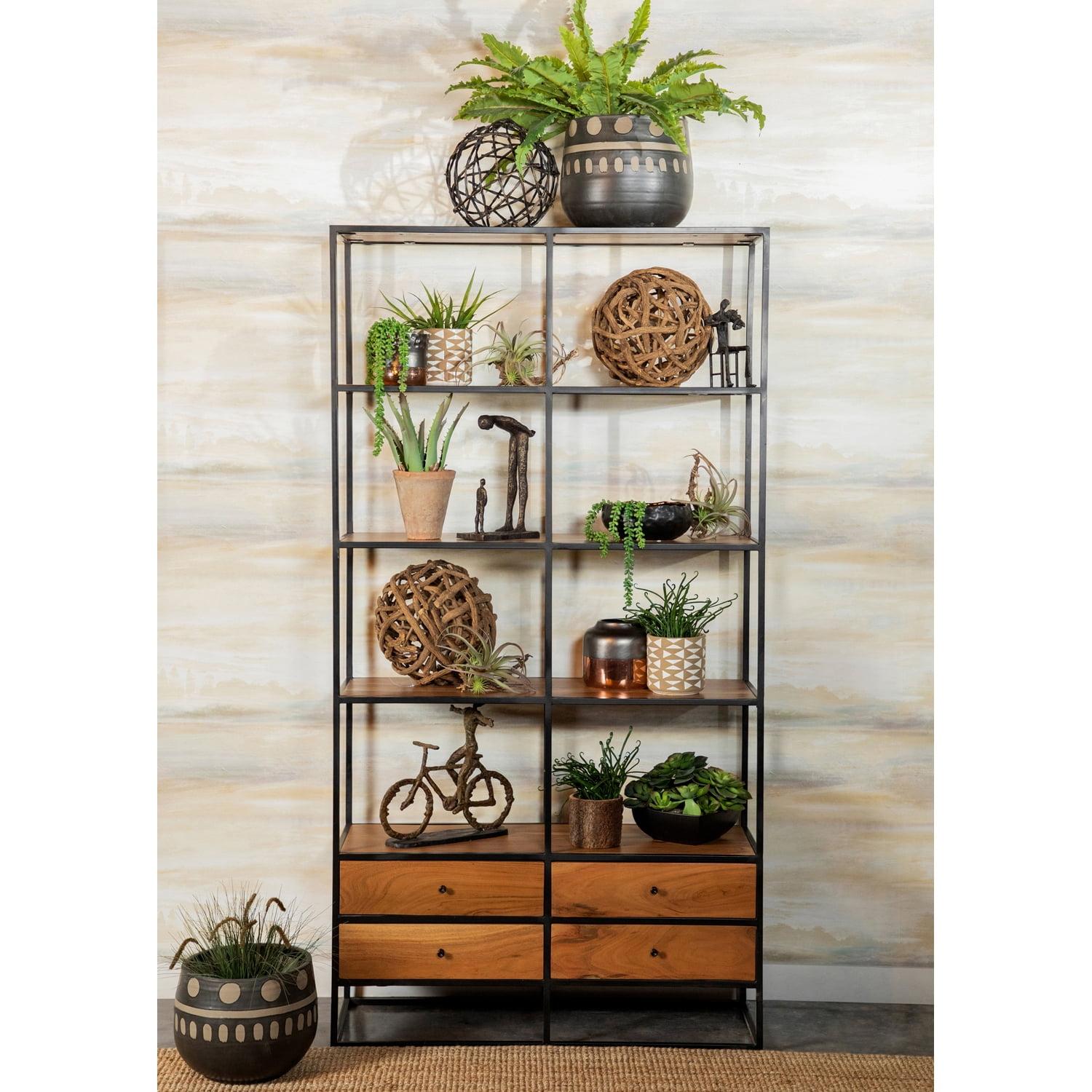 Belcroft 4-drawer Etagere Natural Acacia and Black