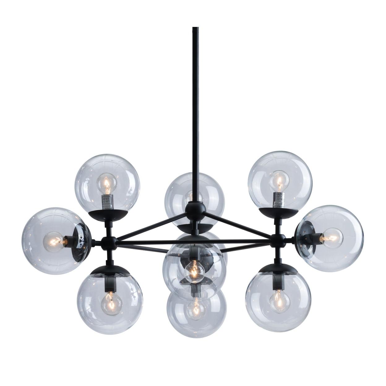 Belfast Black Steel and Glass Globe Ceiling Lamp