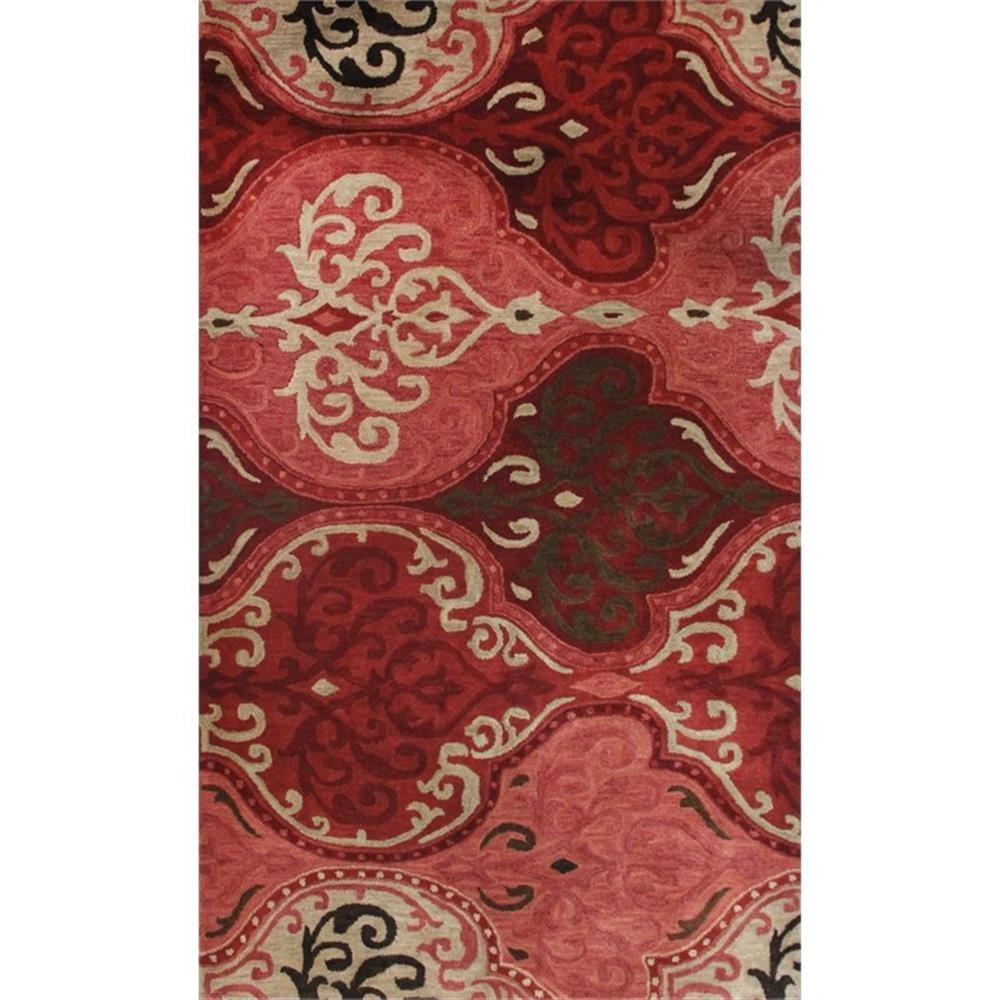 Hand-Knotted Red Wool Rectangular Area Rug 6' x 9'