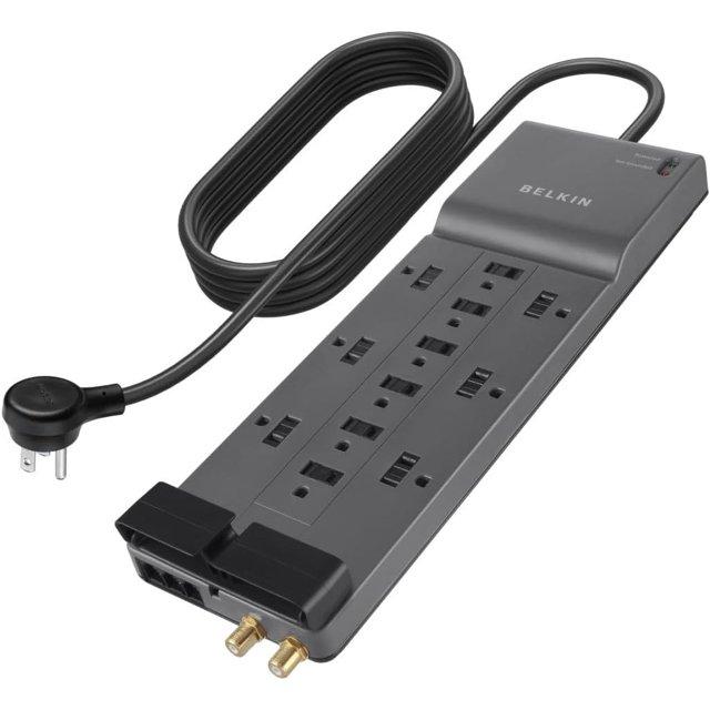 Belkin BE112230-08 Professional Series 3780 J 12 AC Outlets 8 ft. Cord SurgeMaster Surge Protector - Dark Gray