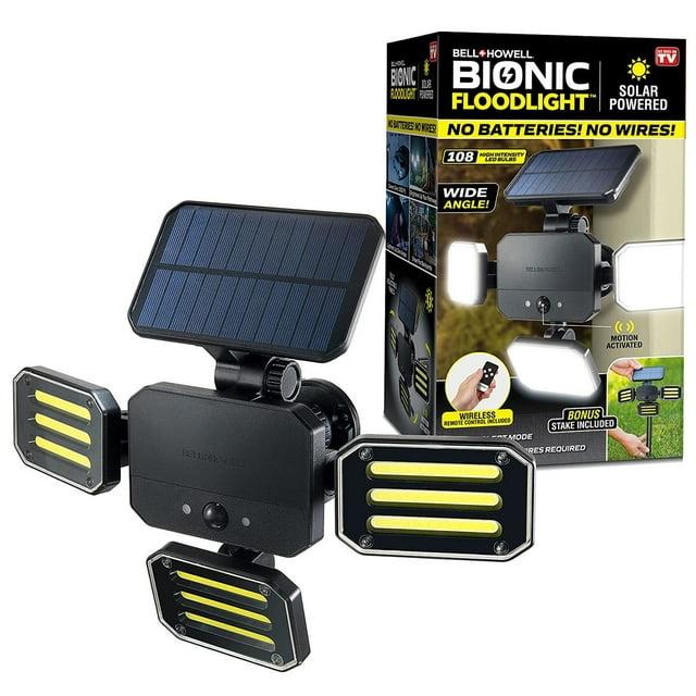 Bell + Howell Bell+Howell Bionic Solar Powered Floodlight with Remote Control, Wide Angle and Motion Activated