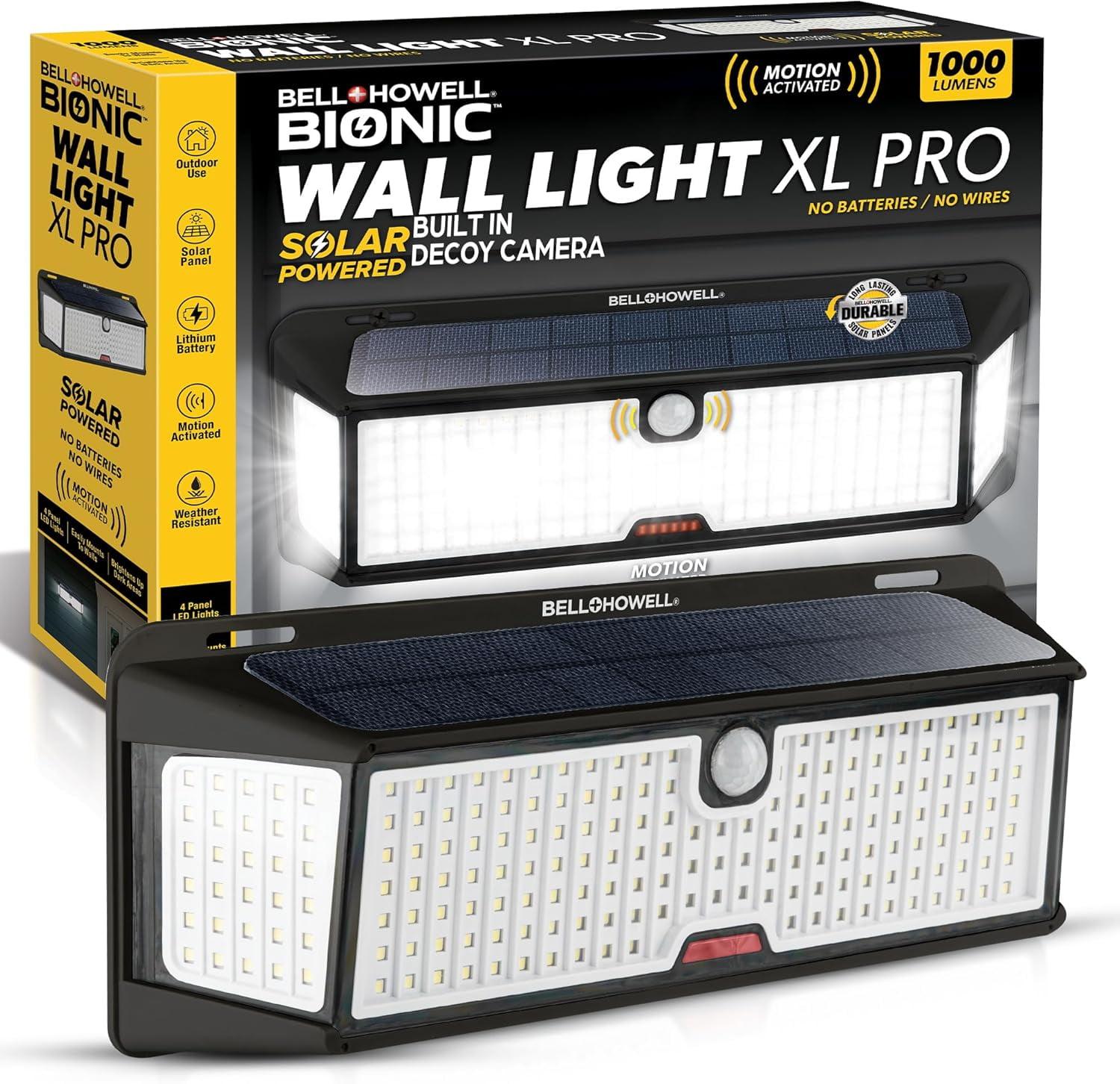 Bell + Howell Bionic Wall Light XL Pro – 1000 Lumens Solar Powered Motion Activated Outdoor LED Light