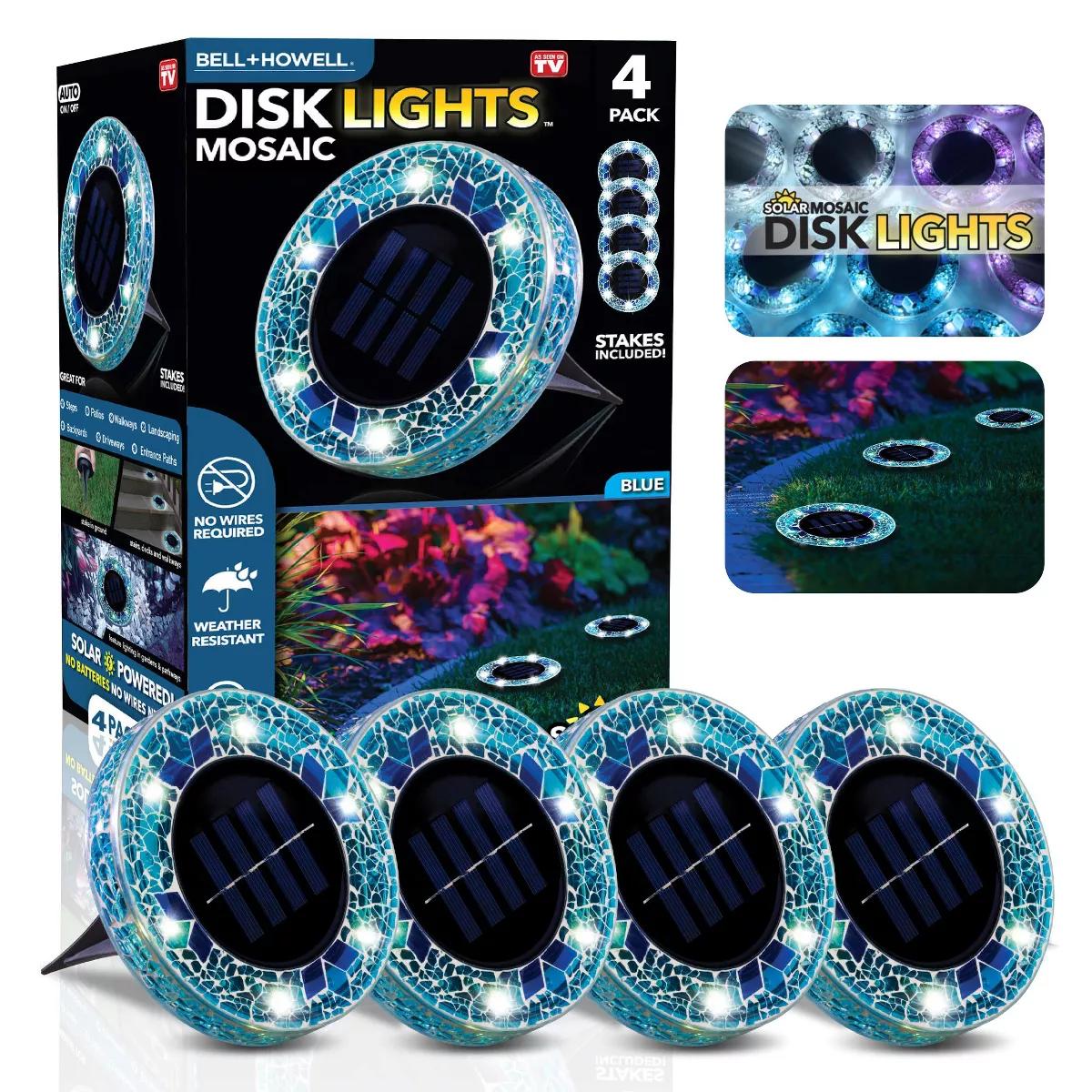 Black Low Voltage Solar Powered Integrated LED Glass Pack (Set of 4)