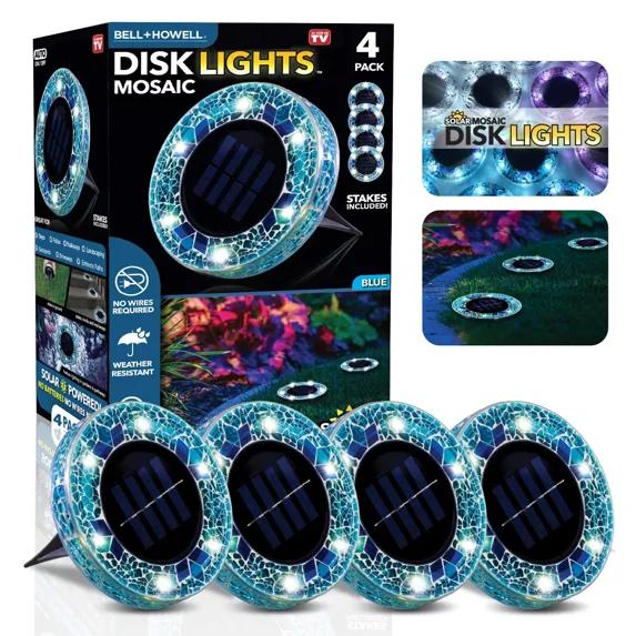 Black Low Voltage Solar Powered Integrated LED Glass Pack (Set of 4)