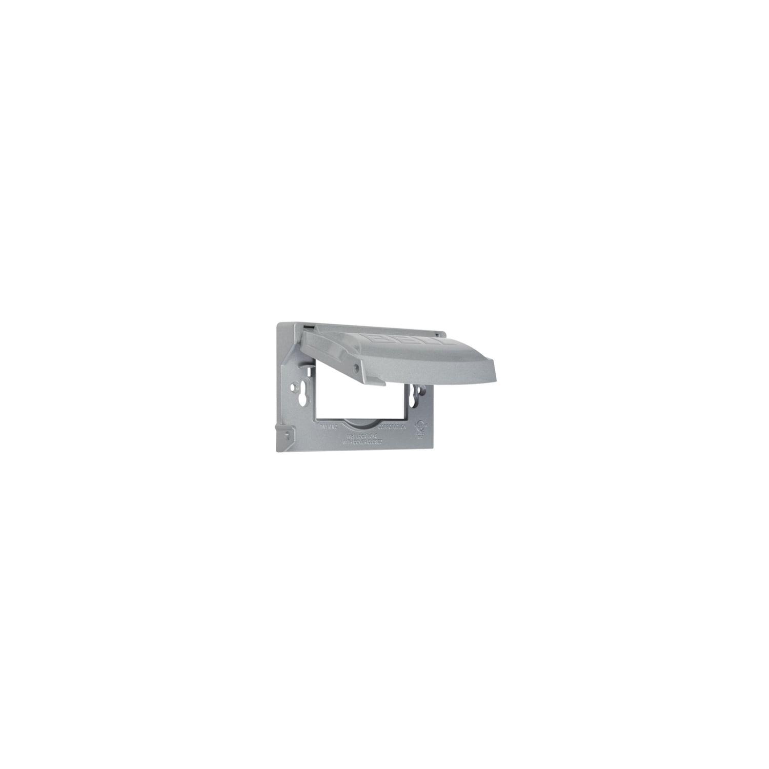 Gray Metal Single Gang Weatherproof Outlet Cover