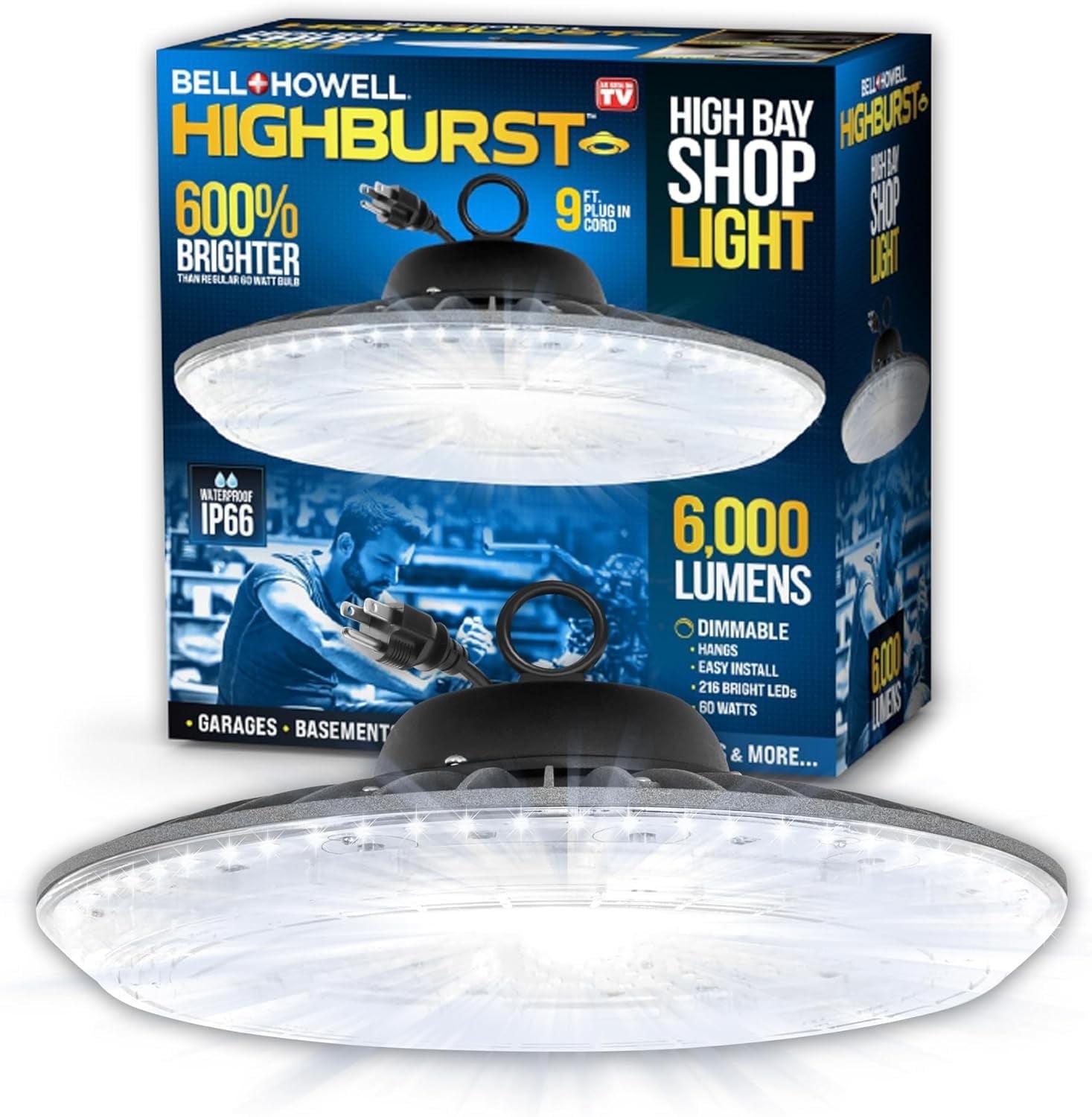 Bell & Howell Highburst 6.6 in. White LED Shop Light