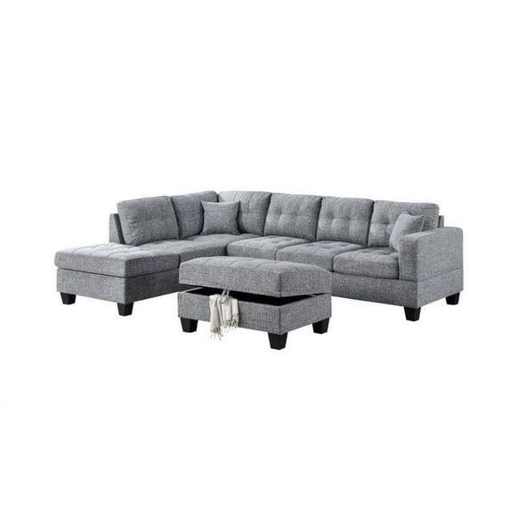 Bella Esprit Kayden Reversible Chaise Tweed Sectional with Ottoman
