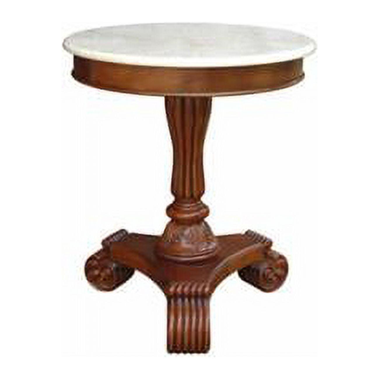 Victorian Mahogany and Marble Round Side Table