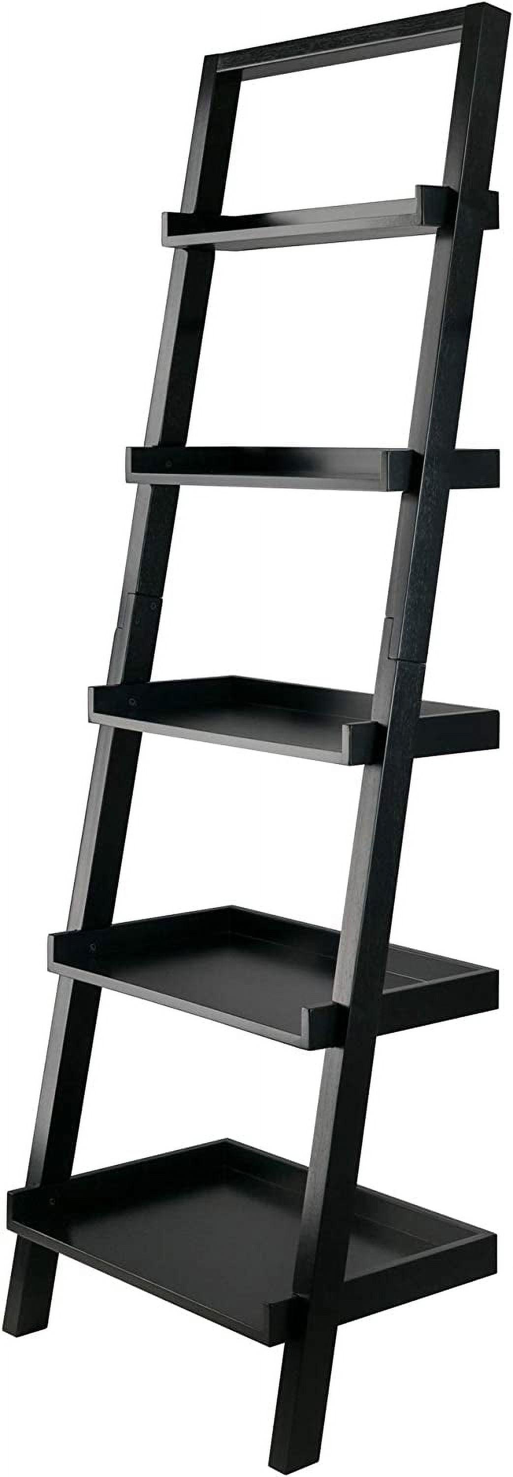 Bellamy Black 69" Wood Leaning Ladder Bookcase