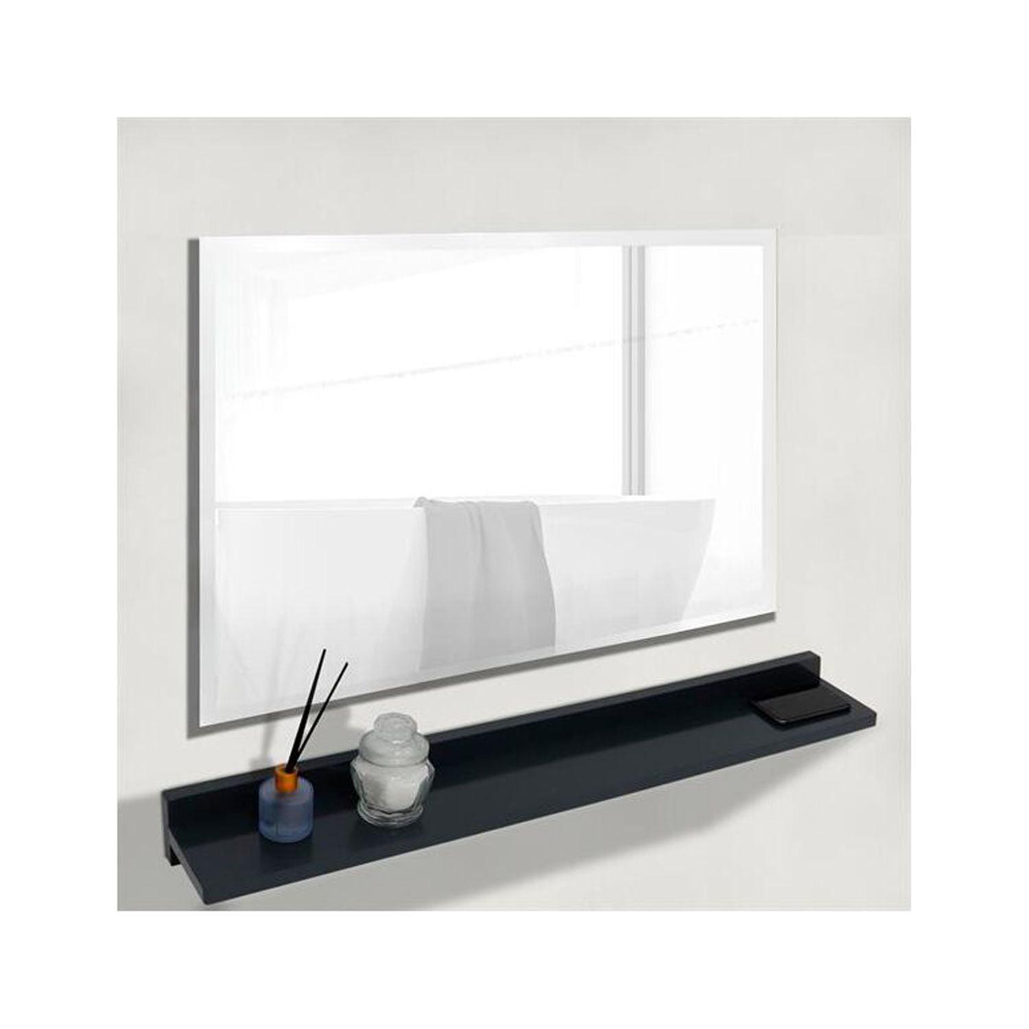 Bellaterra-Home 30" Wireless Charging Shelf and Frameless Mirror Set