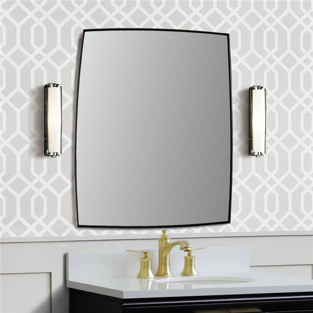 Matte Black Rectangular Steel Bathroom Vanity Mirror