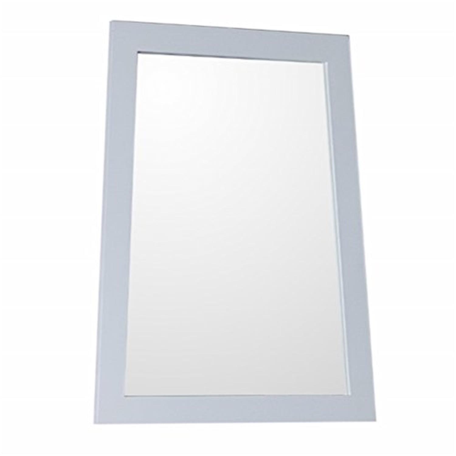 Ladder-Shape White Wood Rectangular Vanity Mirror 22"x28"