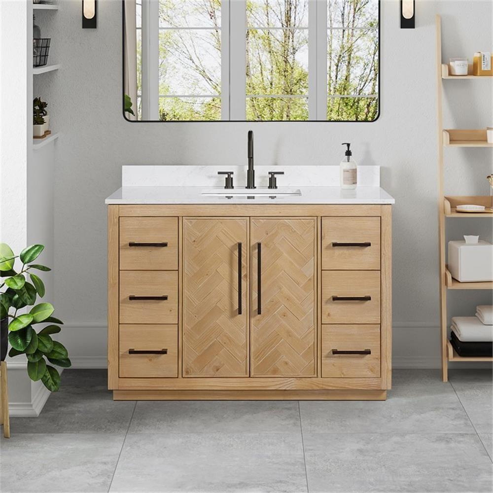 Bellavia 48" Weathered Fir Wood Vanity with Engineered Stone Top