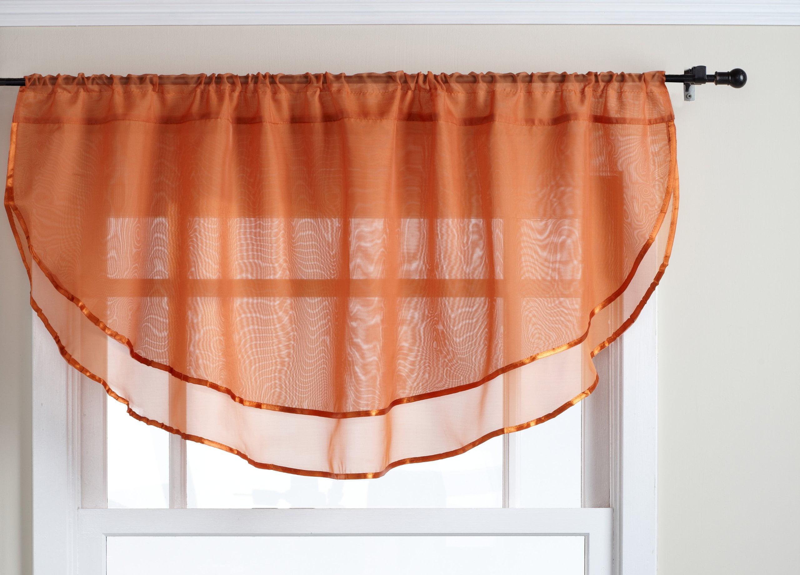 Belle Maison USA, LTD. Elegance Voile Layered Ascot Curtain Valance 60" x 24"