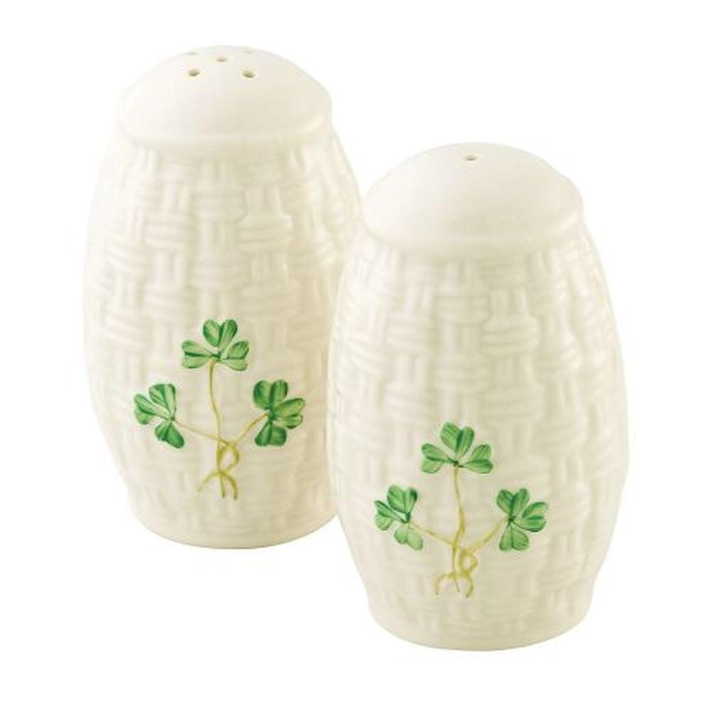 Belleek Group Shamrock Salt and Pepper Set