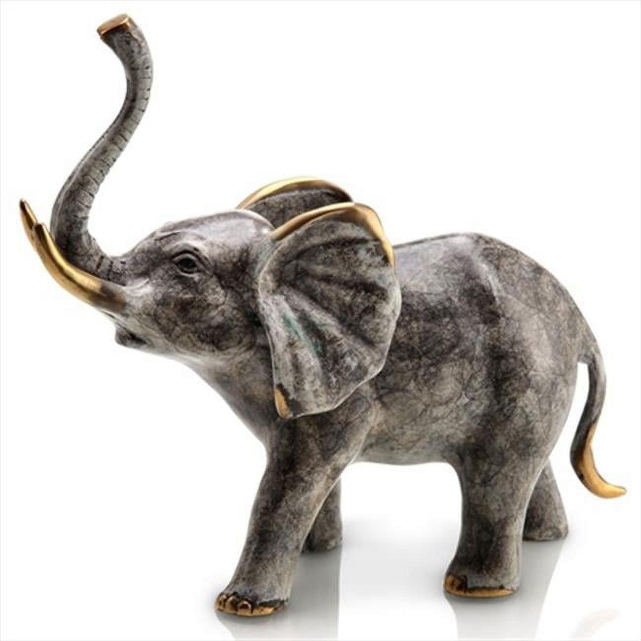 Graceful Brass Elephant Figurine with Gold Accents