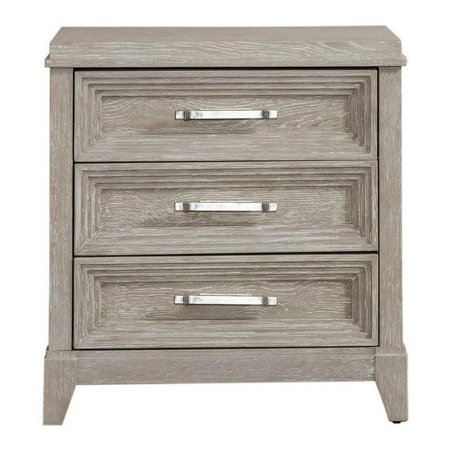 Belmar 3 Drawer Night Stand in Washed Taupe