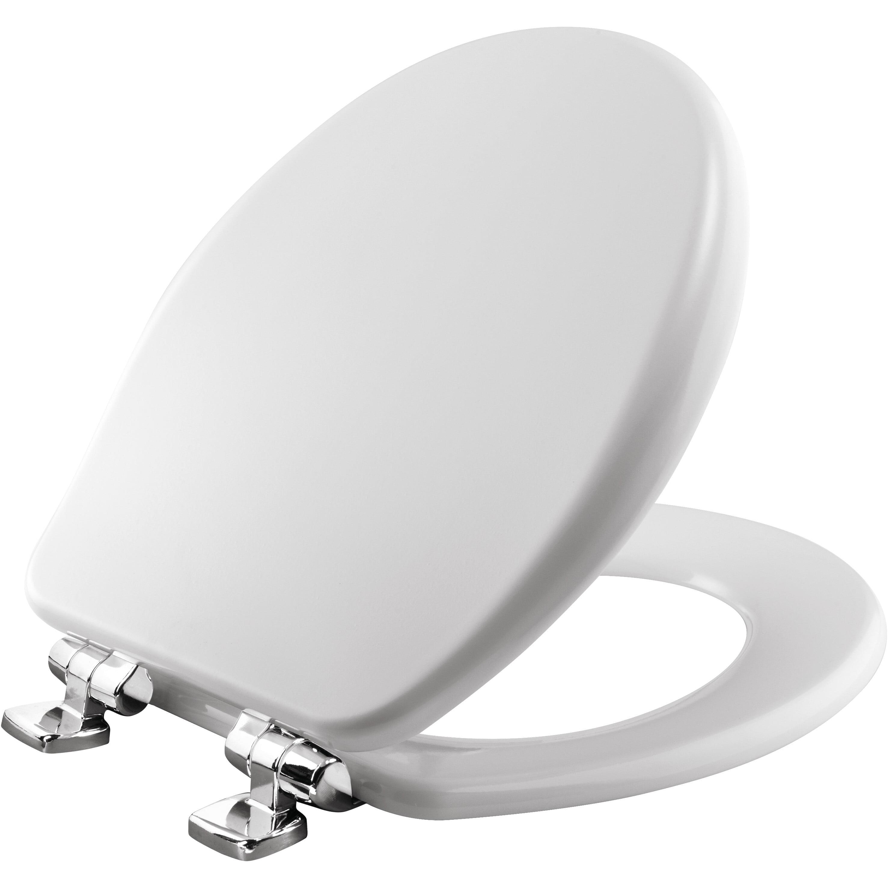 Bemis 9170CSLA 000 Alesio Round High Density Enameled Wood Toilet Seat in White with STA-TITE Seat Fastening System, WhisperClose, Precision Seat Fit Adjustable Chrome Hinge and Super Grip Bumpers