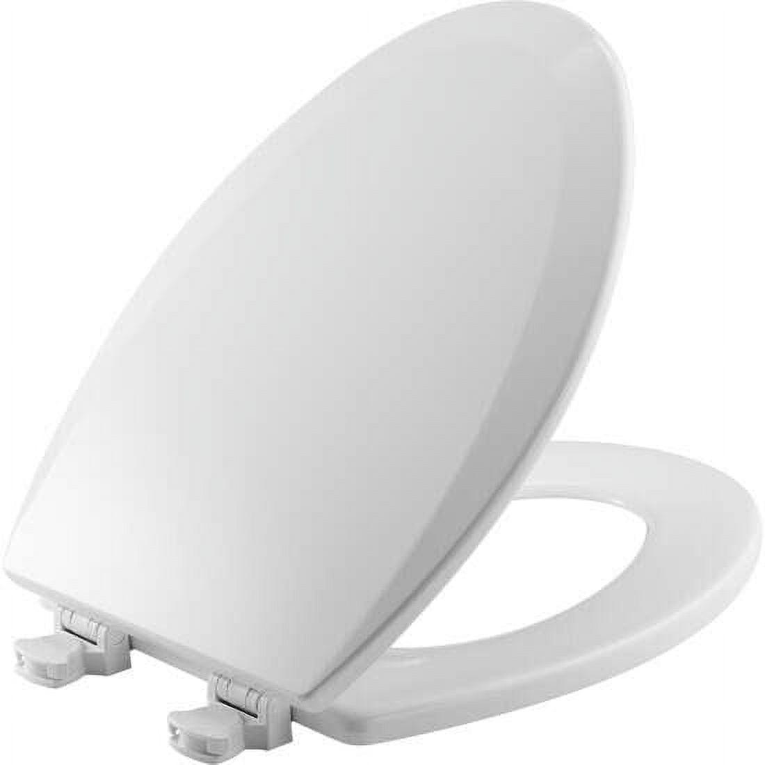 Cotton White Elongated Molded Wood Toilet Seat