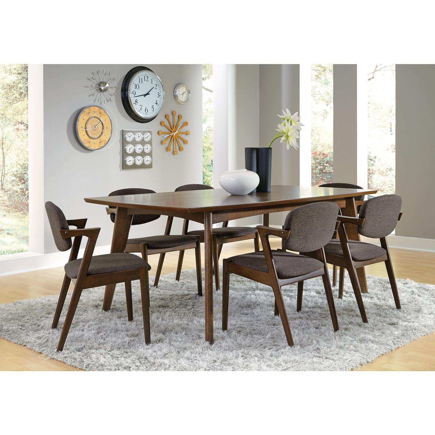 Dark Walnut Mid-Century Modern Rectangular Dining Table