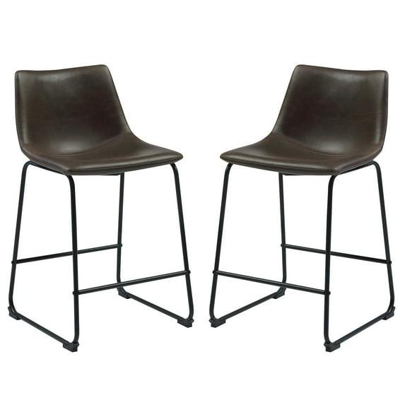Keighley Upholstered 24.25'' Counter Stool with Metal Frame Jalasha (Set of 2)