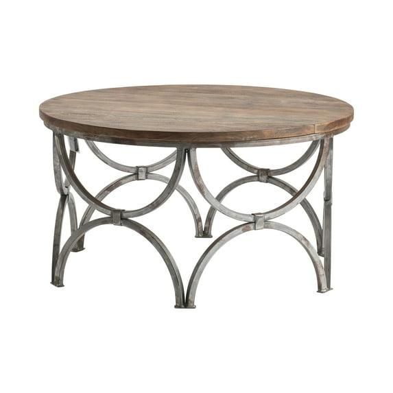 Bengal Manor Mango Wood and Steel Round Cocktail Table