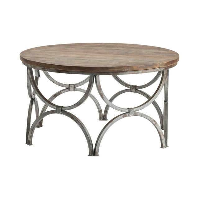 Bengal Manor Mango Wood and Steel Round Cocktail Table