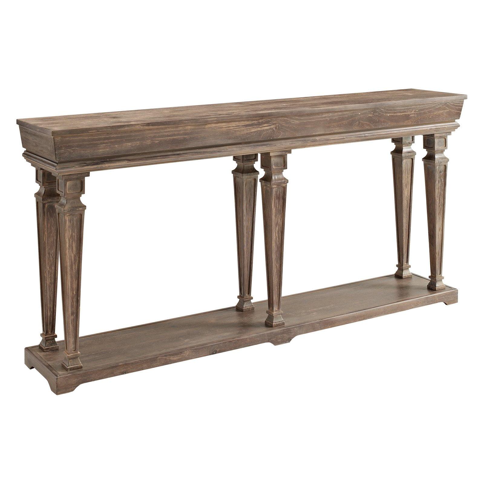 Benjamin Weathered Driftwood Pine Console Table with Storage