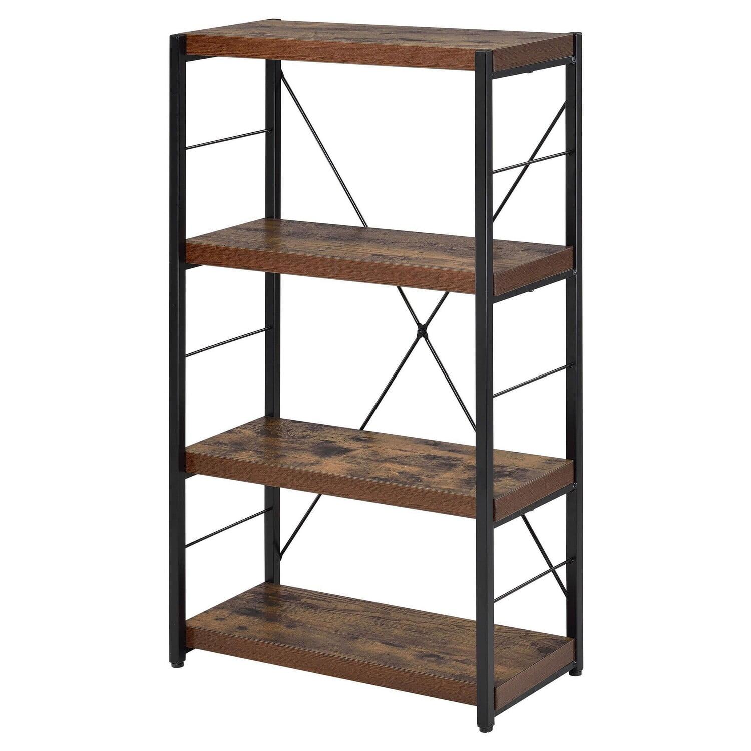 Bob 4 Shelf Wooden Bookcase In Weathered Oak