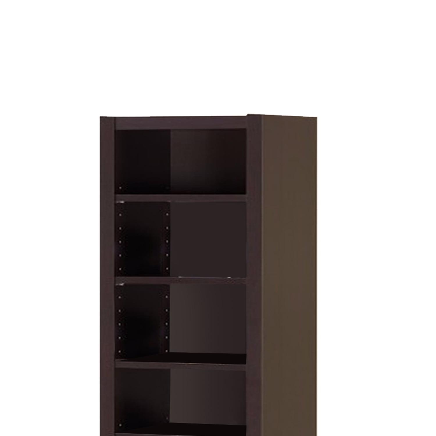 Benjara 13" Modern MDF and Wood Bookcase with 9 Shelves in Dark Brown