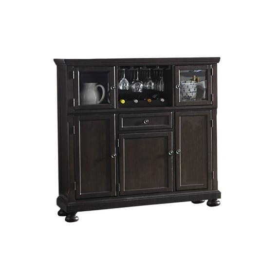 Benjara Cappi Mueble Bar Curio de 54 Pulgadas, 2 Puertas de Vidrio, Cajón Individual, Madera Marrón