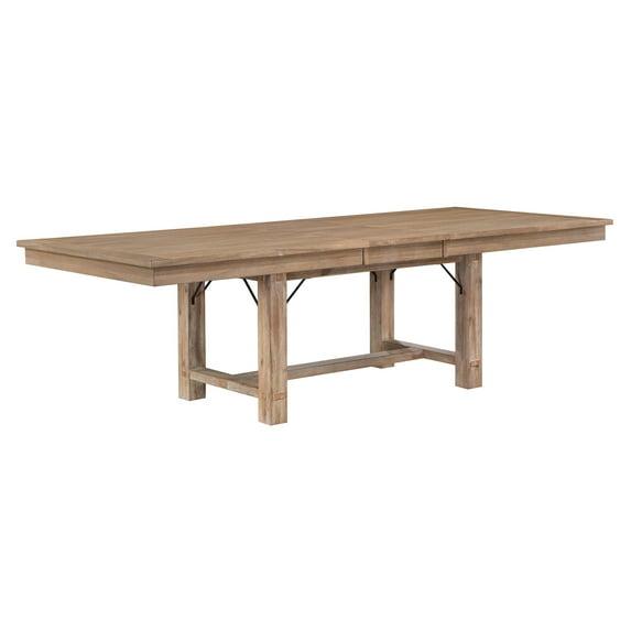 Benjara Deen 85-103 Inch Dining Table, 8 Seater, Self Storing Leaf, Brown Wood