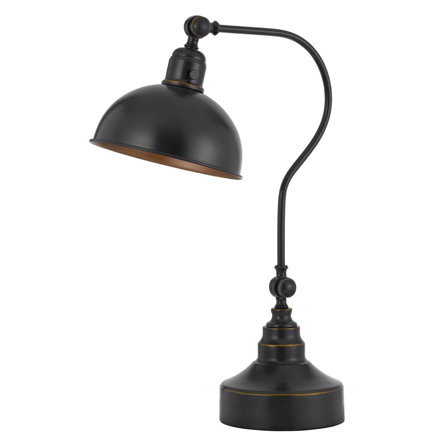 Benjara BM272206 25 in. Metal Curved Desk Lamp, Adjustable Shade, Bronze Black
